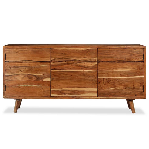 Swen Studio -  Sideboard Solid Wood with Carved Doors 160x40x75 cm